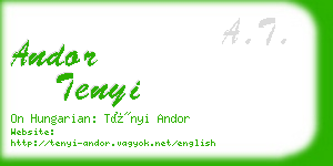 andor tenyi business card